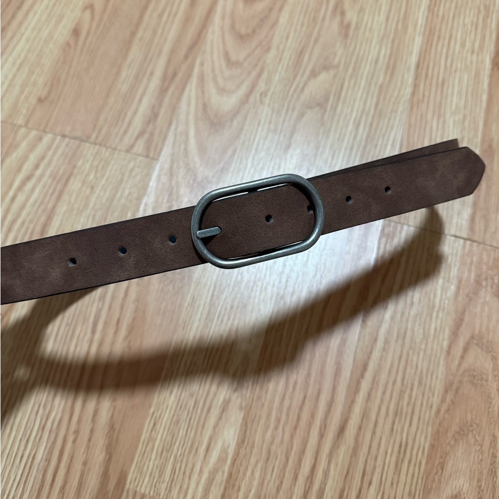 BKE Reversible Brown/ Black Women’s Leather Belt with Oval Buckle
